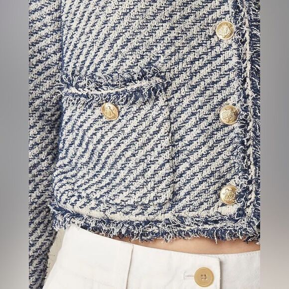 NWT J CREW Collection cropped lady jacket in textured cotton - Picture 4 of 9